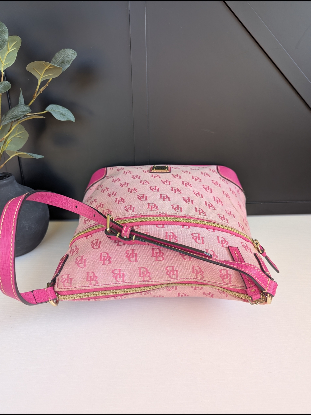 Dooney & Bourke Pink Canvas Shoulder Bag - Picture 8 of 14